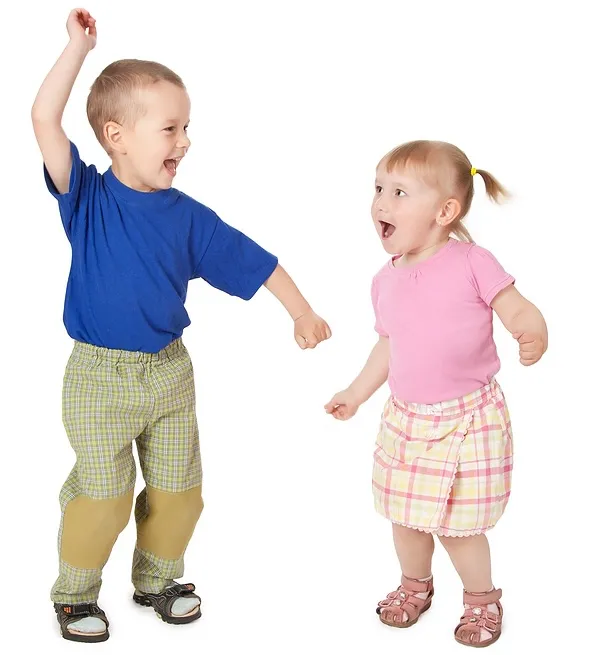 Kids jumping and dancing